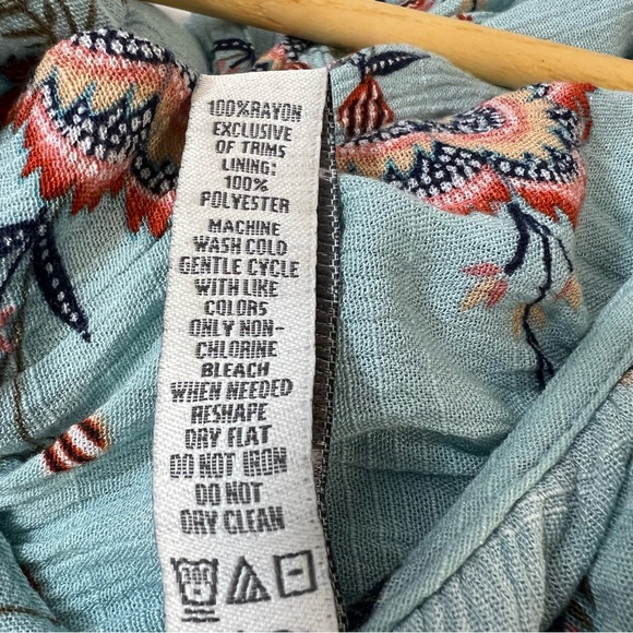 American Rag Light Blue Floral Off Shoulder Boho Maxi Dress SZ XL - Picture 11 of 14